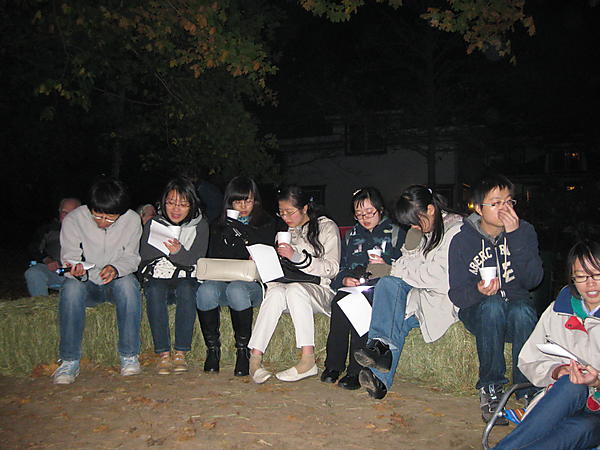 Singing  on bales