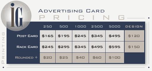 ad card pricing