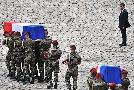 in laden standing up. French officials were quick to insist that there is “absolutely no link” between the threat and their decision to begin withdrawing troops in 2011.