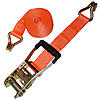 2" Custom Rubber Handle Ratchet Strap with Wire Hooks