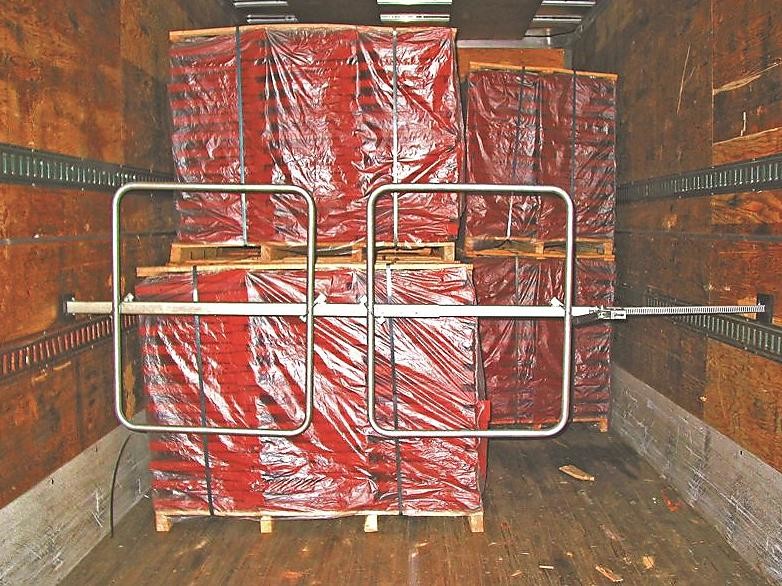 Cargo Load Bars With Welded On Hoops  In Use  Trucking Depot