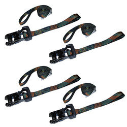 1" x 8' CAMO Ratchet Strap with 5" Loops — 4 PACK