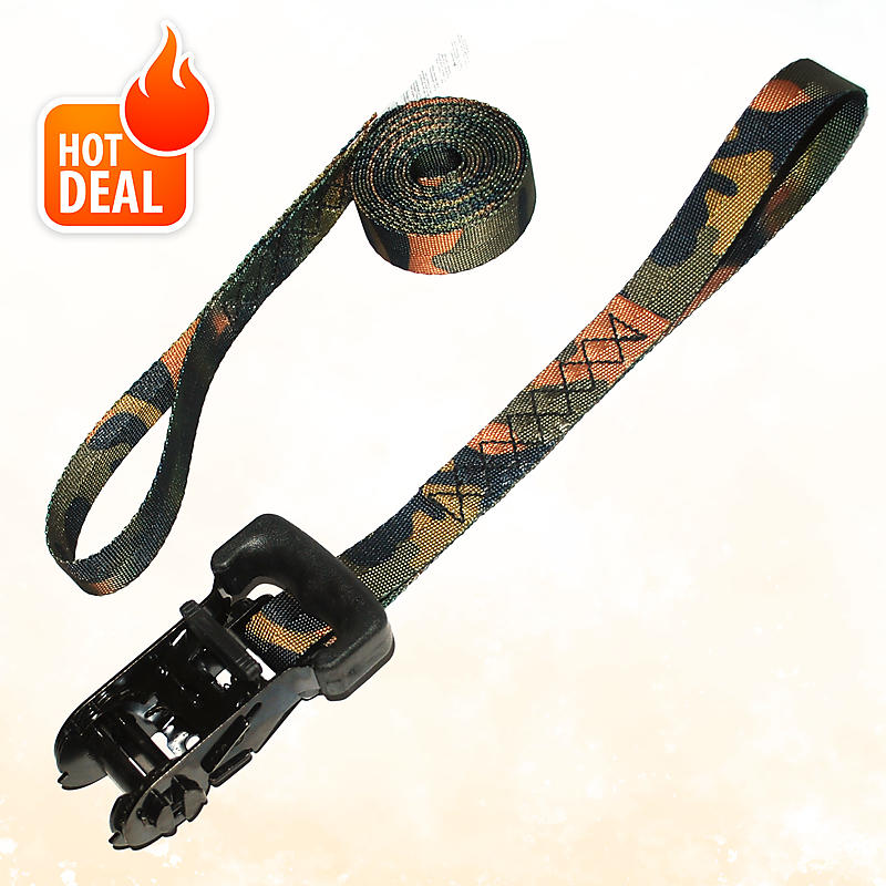 1" x 8' HD CAMO Ratchet Strap with 5" Loops — Ratchet Straps USA