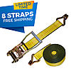 2" x 27' Ratchet Strap w/Wire Hooks 8 PACK