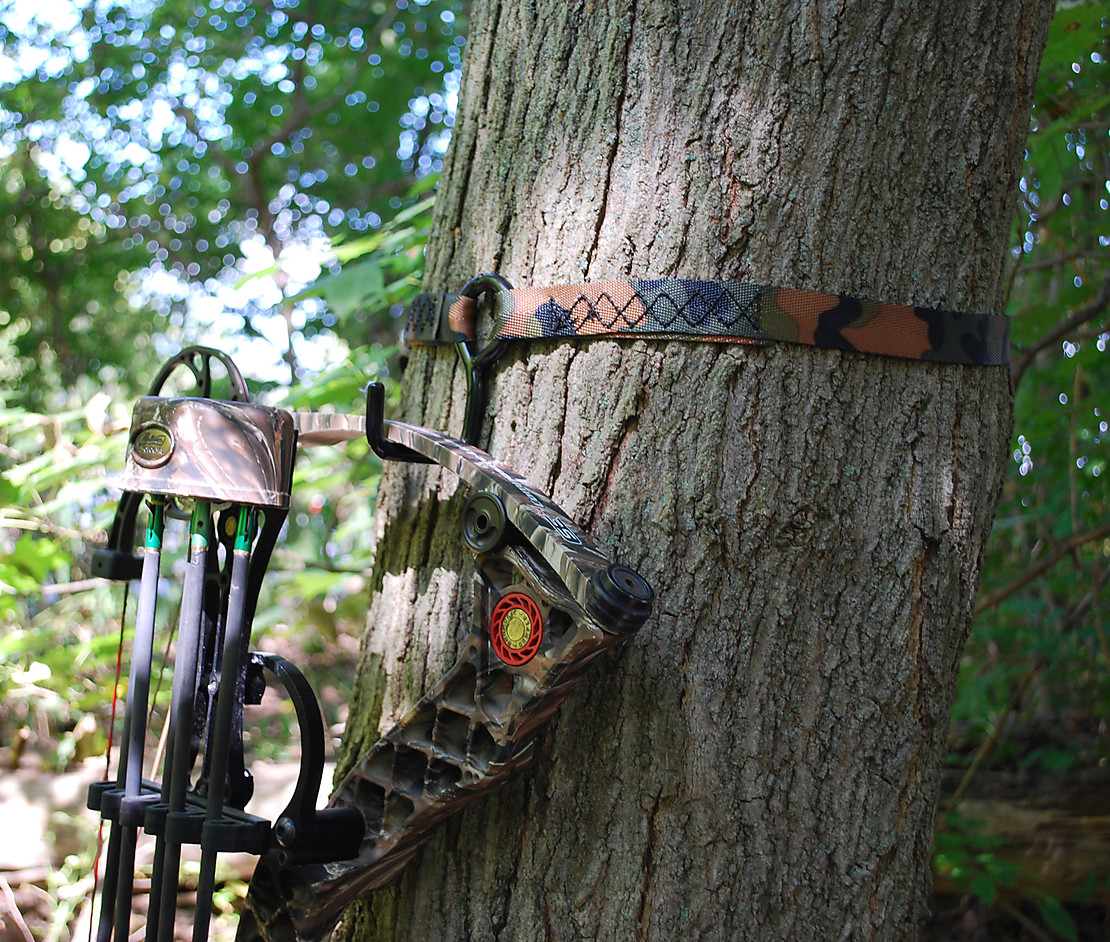 Tree Stand Accessory Hook in use