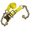 4 inch Yellow Ratchet Strap with Chain and Hook | RatchetStrapsUSA