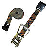 2" Camo Ratchet Strap with Flat Hooks - Long Wide Handle