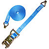 1" Blue Heavy Duty Ratchet Strap w/ Wire Hooks