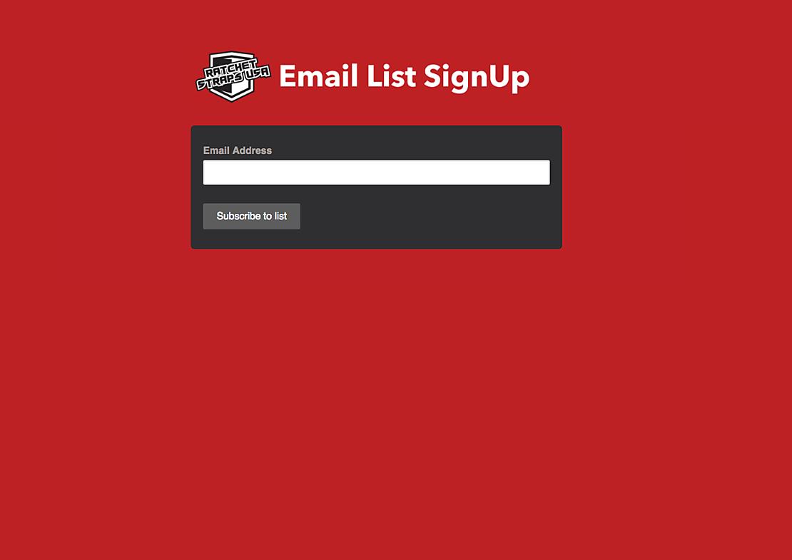 Email List Sign up