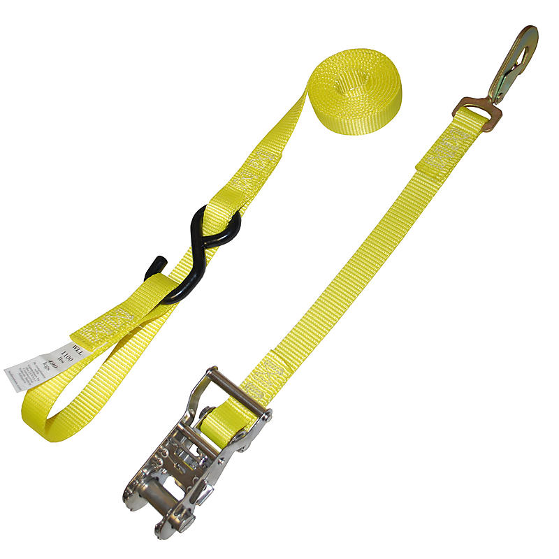 1 inch Heavy Duty Ratchet Strap with Snap Hook, S Hook, & Loop