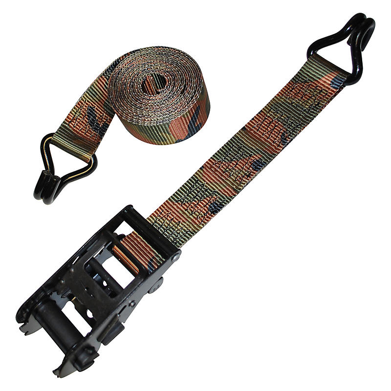 2 inch CAMO Ratchet Strap with Wire Hooks RatchetStrapsUSA