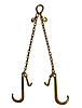 Chain V Bridle with 15" and 4" J Hooks Grade 70