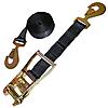 2" Black Custom Ratchet Strap with HD Flat Snap Hooks