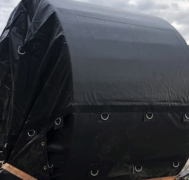 6' x 6' x 6' BLACK Coil Tarp - 18 oz