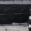24' x 27' BLACK Parachute Tarp with 8' x 8' Drop