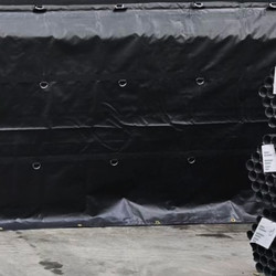 24' x 27' BLACK Parachute Tarp with 8' x 8' Drop