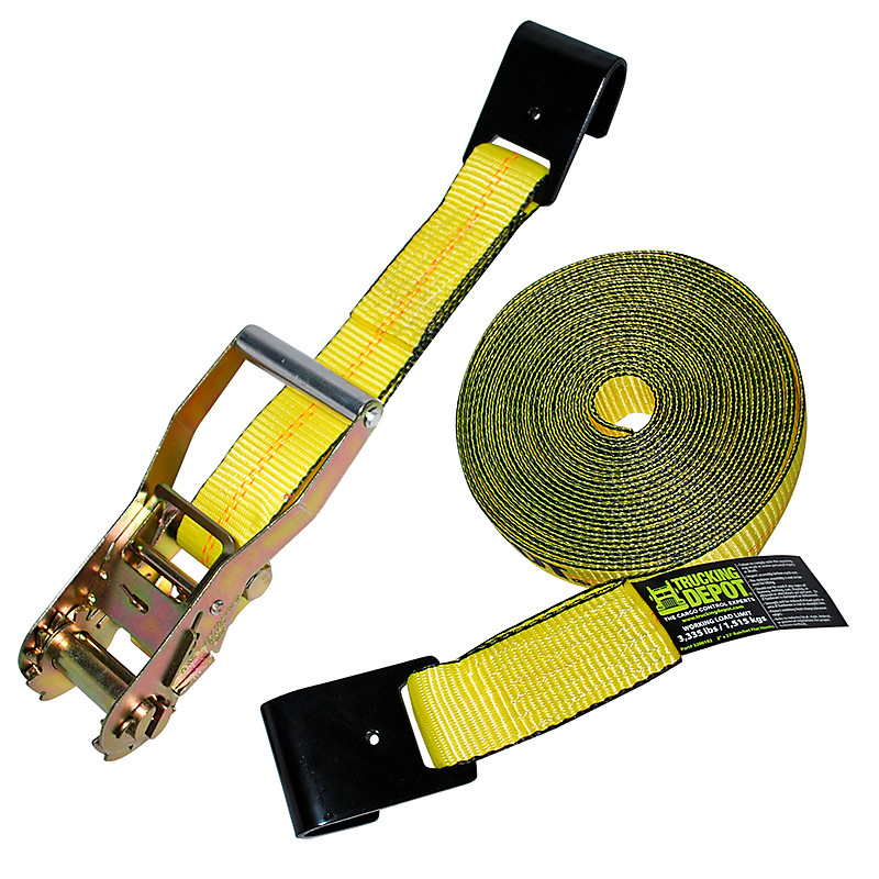 2" x 30' Ratchet Strap with Flat Hooks