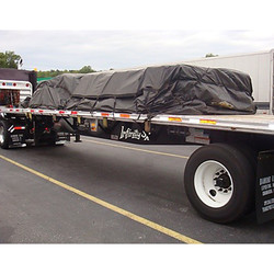 16' x 27' BLACK HD Lumber Tarp with 8' x 4' Drop - 18 oz