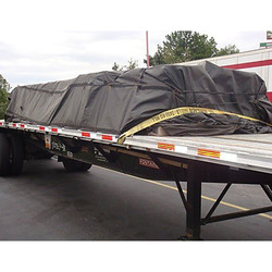 24' x 27' BLACK HD Lumber Tarp with 8' x 8' Drop - 18 oz