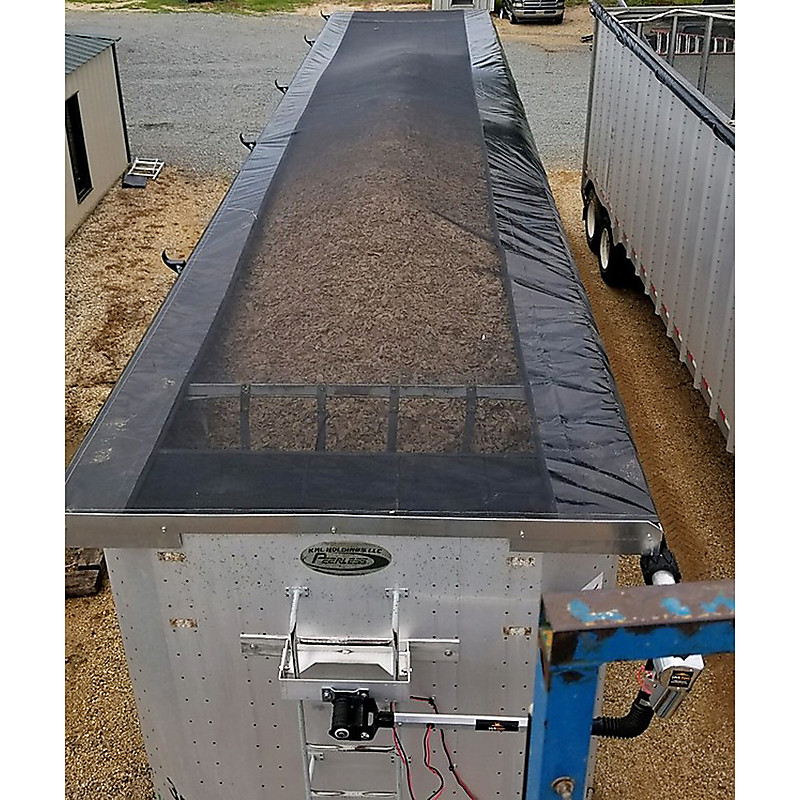 124" x 40' Black Mesh/Vinyl Roll Tarp