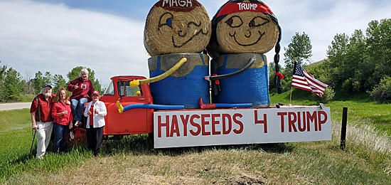 Hayseeds for Trump Hay bale Contest