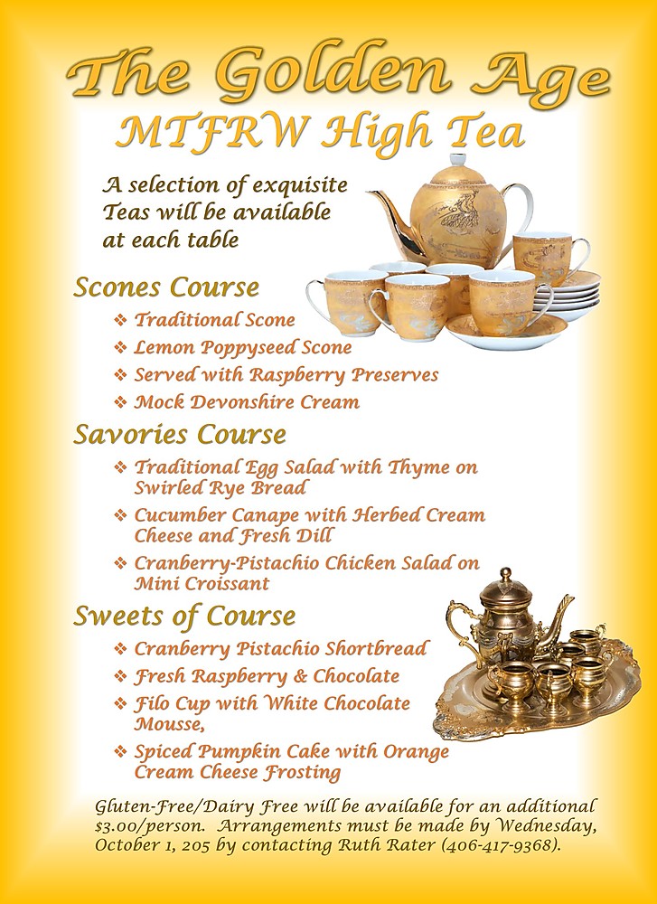 Golden Age Tea Menu