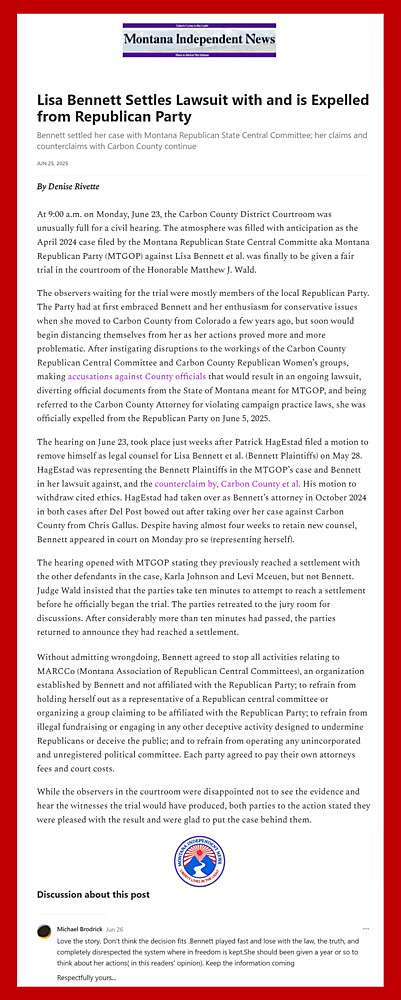 Bennett Expelled from Republican Party