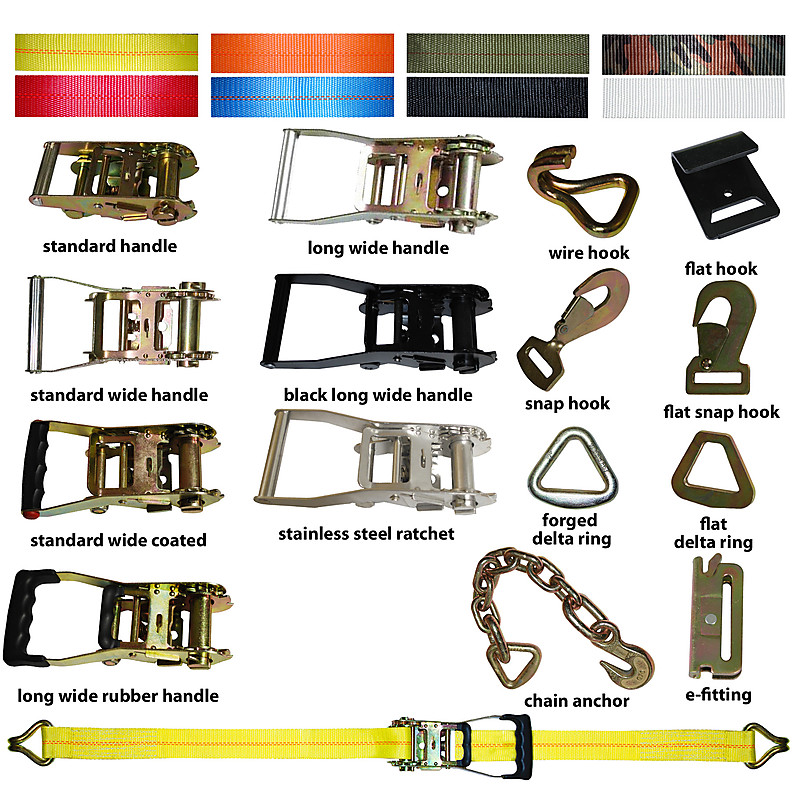 Build your own ratchet strap customization options