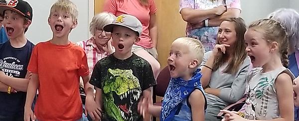 Children warming up for acting practice