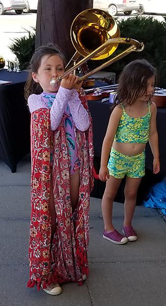 Girl playing trombone