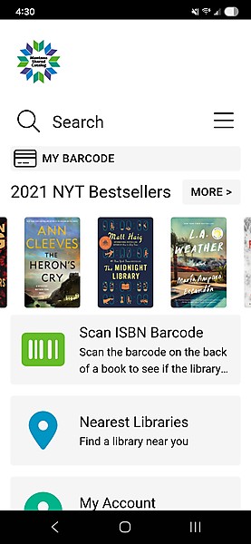 screenshot of Montana Shared Catalog app