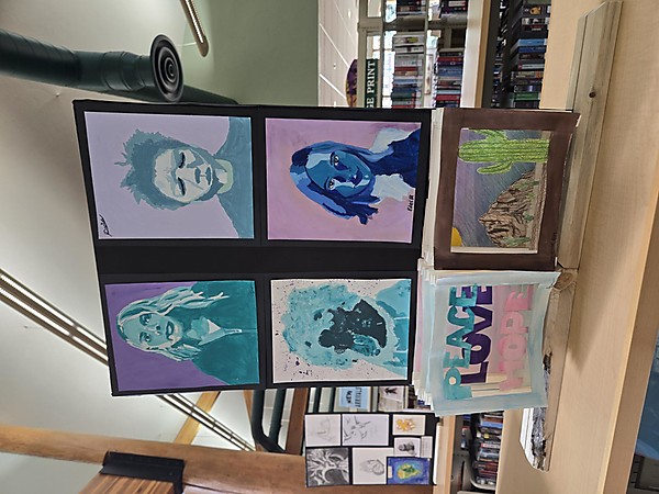 Portraits by middle school students