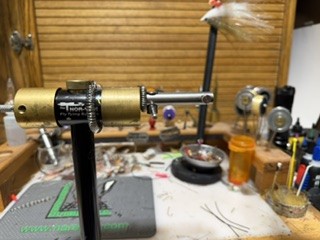 A fly tying vise set up